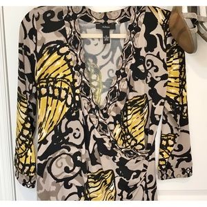 Alfani Faux Wrap Jeweled Dress Size M, EUC